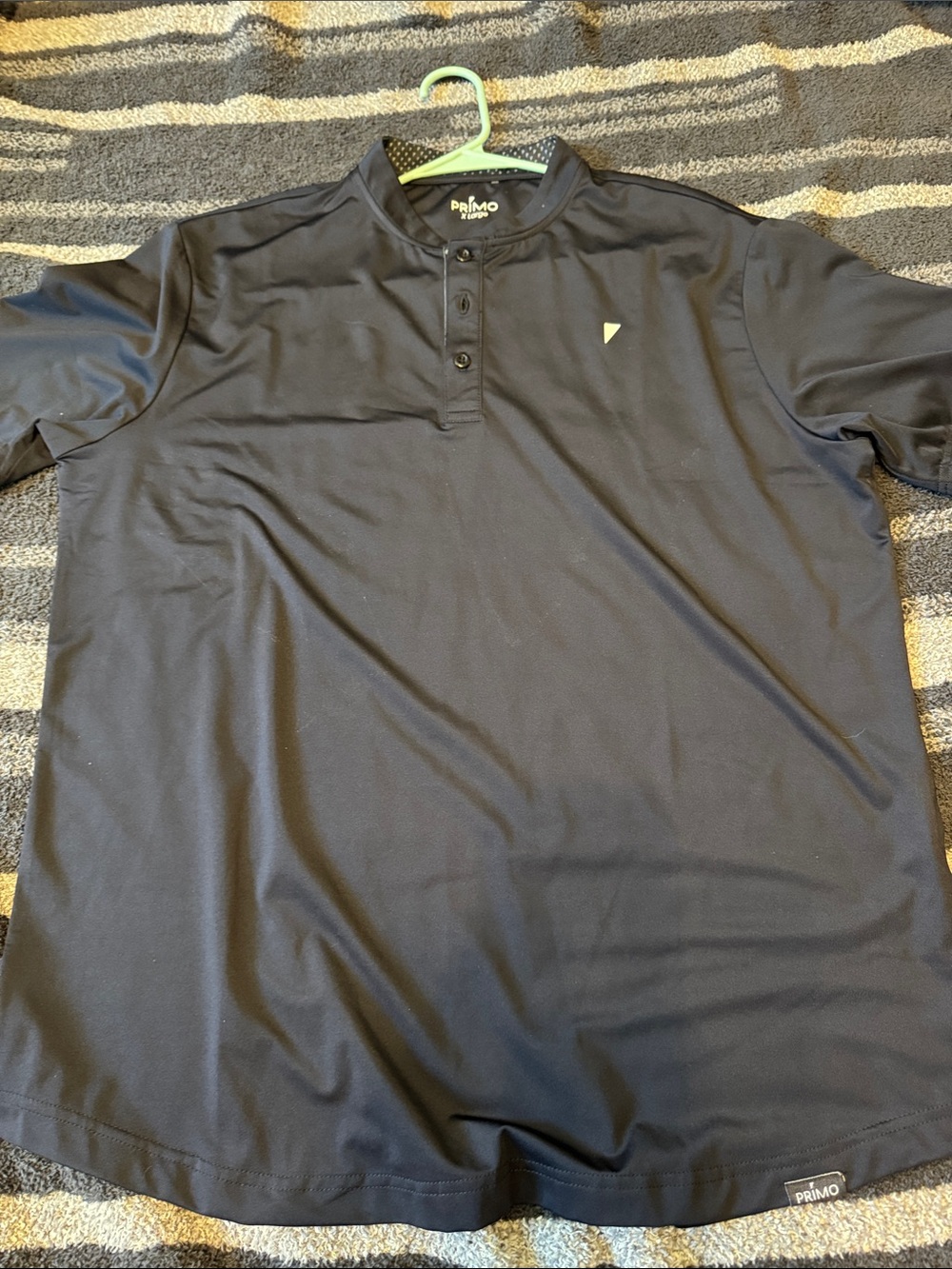 Men’s Black Henley Polo Shirt